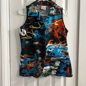 Parsley & Sage Artistic Sleeveless Vest | Size S